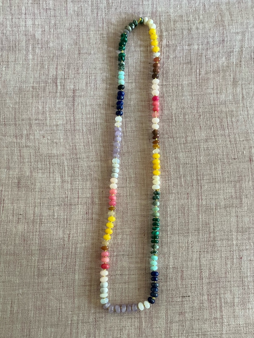 Multi-colored Beaded Gemstone Necklace